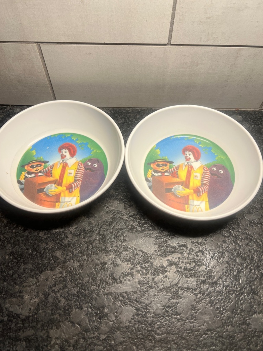 Vintage Mc Donald’s  Character Bowls - Ronald, Hamburgular and Grimace Set of 2